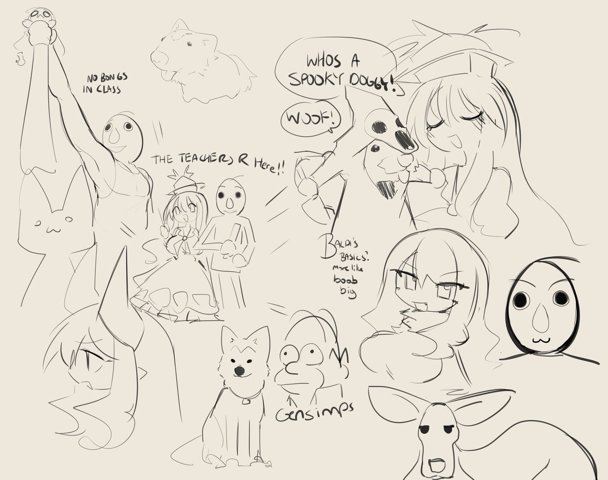 spooky drawings by an insane gal 