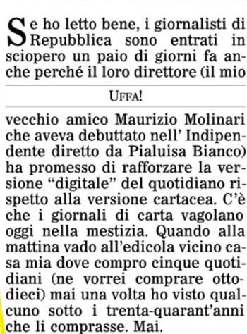 il_pucciarelli's tweet photo. Una spiegazione che serve anche per chi, come Mughini su @ilfoglio_it, mostra di non aver capito le ragioni di una protesta. Che non sono di retroguardia: non è mai stata la storia di @repubblica, delle sue giornaliste e del suoi giornalisti https://t.co/4vbFsx80Vc