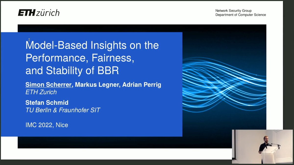 simonscherrer's tweet photo. Can we better understand BBR performance through the lens of a fluid model? I could present our newest paper about model-based insights into BBR at @ACMIMC2022 in Nice last week. Check out the presentation video: https://t.co/8obskPFZSa https://t.co/y5WuiIz3ON