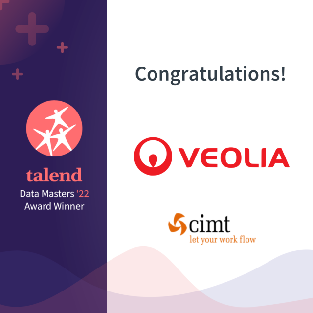 🏆 Congratulations to one of our 2022 Talend Data Masters Award winners, @VeoliaDE, with their partner @cimtag, for their data transformation to support environmental goals. #DataMastersAwards bit.ly/3fk7v5N