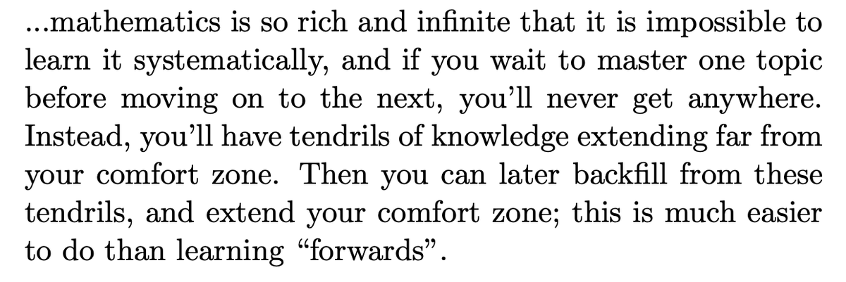Singularitarian's tweet photo. A thread of quotes I've collected about learning in a "big picture first" style. Ravi Vakil once stated: https://t.co/RwUEcnGrmw