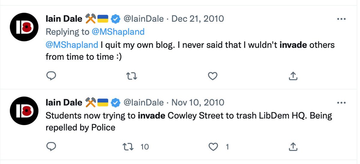 Rebartic's tweet image. The words 'Invade' and 'Invasion' can be used in so many ways, Iain.

Don't get too upset over a single word, matey.

#ODALE