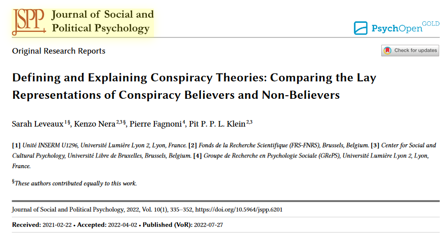 KenzoNera's tweet photo. Pourquoi les gens croient en des complots qui personnellement nous semblent absurdes ? Petit thread pour mettre en évidence quelques résultats de l’article écrit avec @LeveauxSarah, Pierre Fagnoni et Pit Klein, publié cet été dans @JSPP_PsychOpen. 1/6

https://t.co/f7lVALN3O2 https://t.co/9hXDkw5nRI