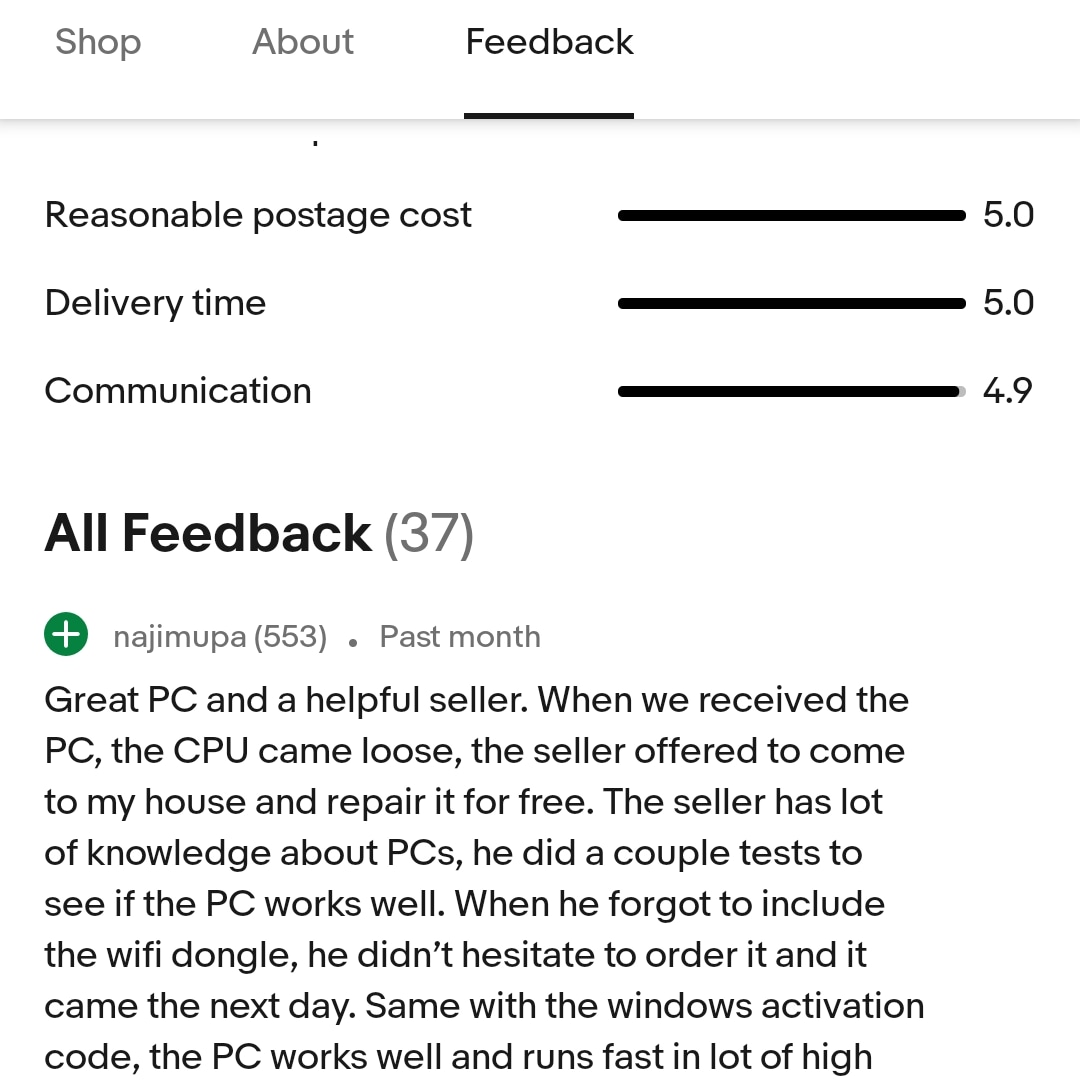 theukpcgaming's tweet photo. A lovely review from one of our customers over on our eBay store! ⭐⭐⭐⭐⭐
#pc #pcgaming #GamingPC #customerservice https://t.co/wMTnibHCNX