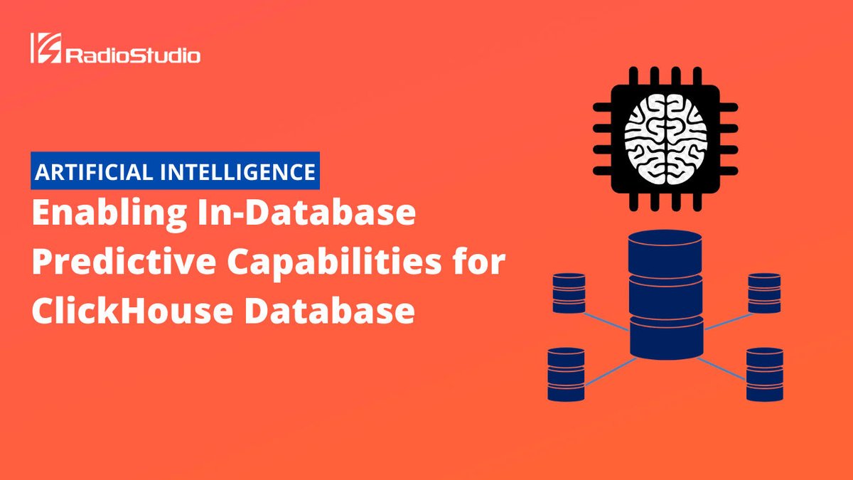 RadioStud_io's tweet photo. #ArtificialItelligence #PredictiveAnalytics Use Case: #InDatabasePredictiveCapabilities
Enable in-Database #predictiveanalytics for the @ClickHouseDB database powered by @mindshub.
https://t.co/EBSX6elSRl
#MachineLearning #ML #AI #RadioStudio #TechForCXO https://t.co/5rMPYSvTQv