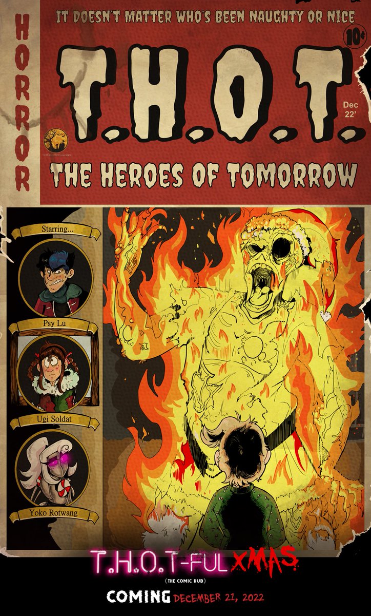 NotDeadYetPro's tweet photo. Something wicked this holiday, comes. Join us as we present an upcoming T.H.O.T. Project that has been in the works. A holiday comic dub! December 22, 2022.
#animation #dub #indie #webtoon #webcomic #notdeadyetproductions #thethots #theheroesoftomorrow https://t.co/IYGIz5iOXo