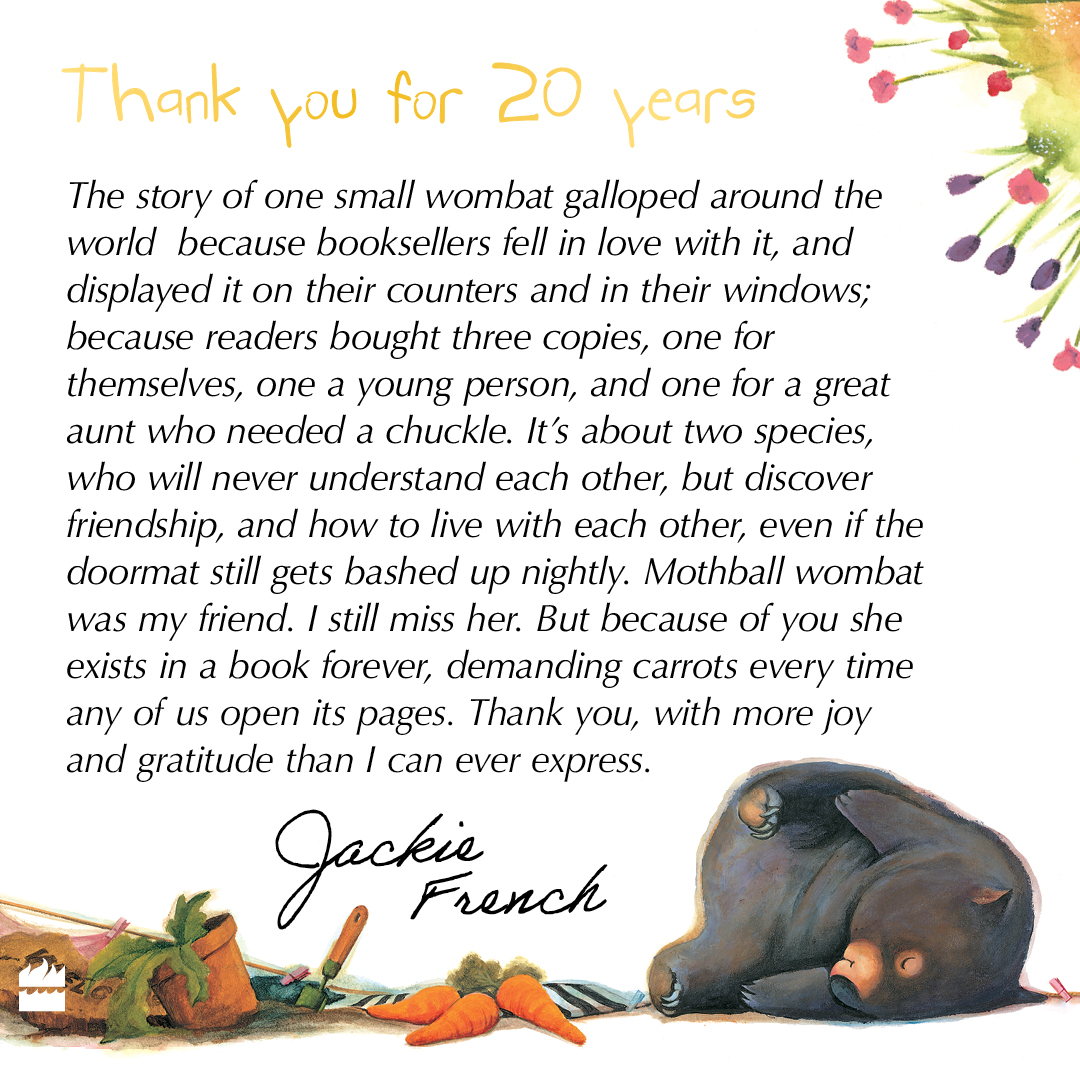 HarperKidsOz's tweet photo. 🌟Celebrating 20 years of Australia's best-loved wombat🌟

Diary of a Wombat 20th Anniversary Edition and Diary of a Rescued Wombat out 3 November.

#DiaryOfAWombat  #JackieFrench #BruceWhatley #DiaryOfARescuedWombat https://t.co/ig6CEyi1KX
