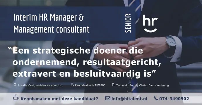 HiTalent2's tweet photo. Deze Interim HR Manager/Management consultant activeert het potentieel in organisaties. #perdirect beschikbaar. Bekijk het CV voor contact en meer informatie: https://t.co/szpqiLO1lV https://t.co/5ljnZVJ1bz