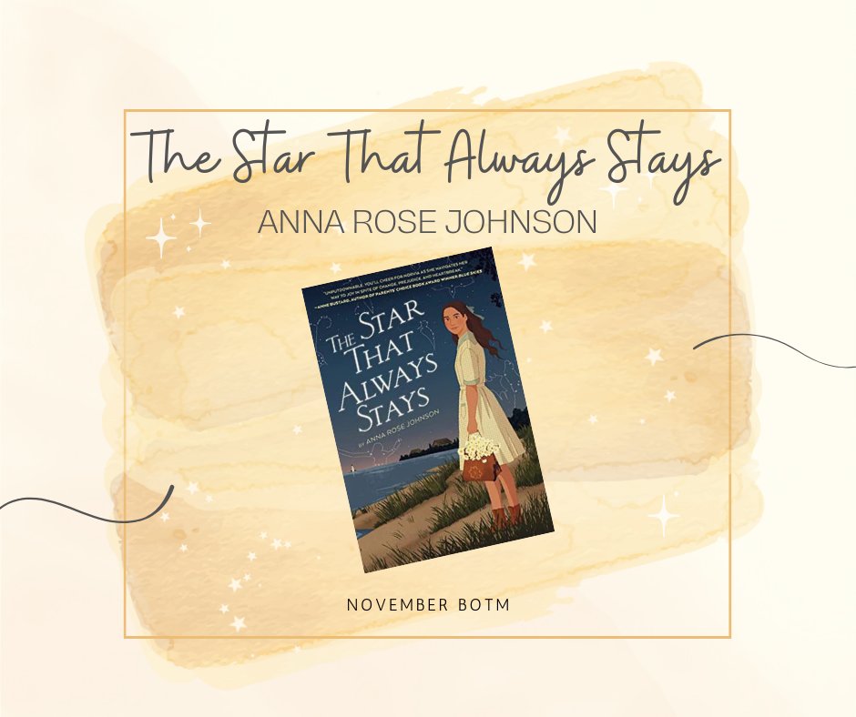 This month we're reading <a href="/GymnasticsRosie/">Anna Rose Johnson</a>'s THE STAR THAT ALWAYS STAYS! Grab a warm cup of tea or hot cocoa and snuggle up with what some are calling "intimate" ... "inspiring" ... "a new classic." 

JOIN IN: bit.ly/3UcRNIf

#NovemberBOTM #bookclub #middlegrade