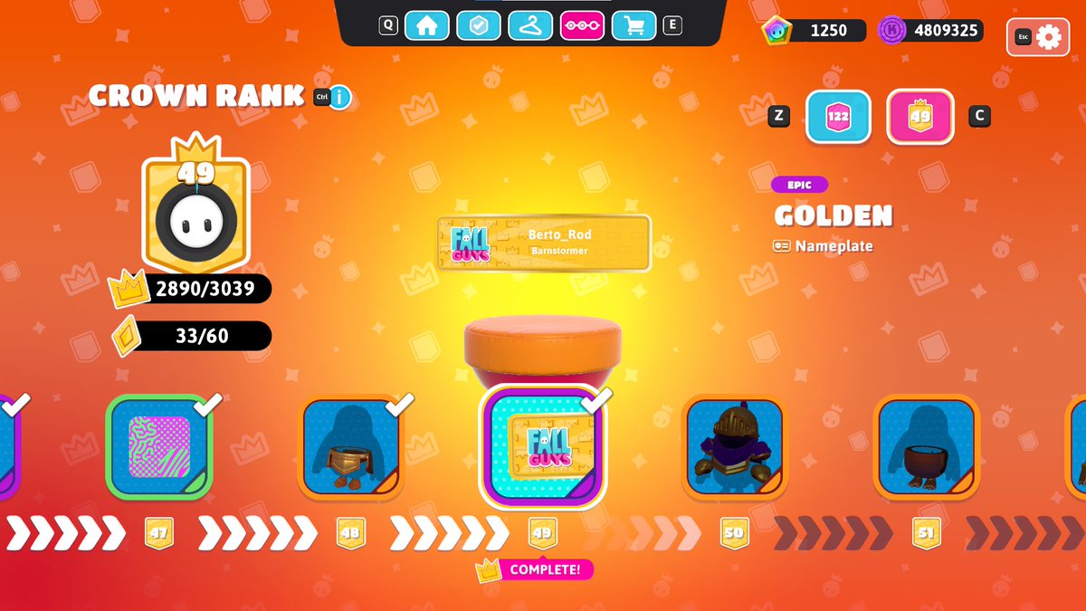 BertoRod2's tweet image. I haven't been having as much fun w/ Fall Guys as I used to. But SOTF calls and must be answered! Tonight the game crashed and I reloaded to this! I didn't quite get the screencap I wanted, but I am that much closer to gk top!