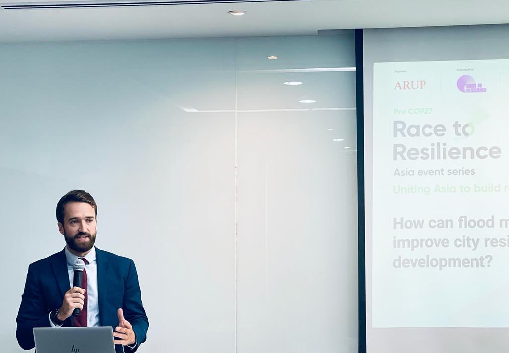 Sam_J_Wood's tweet photo. Thank you @Arup for organising another excellent #climate series, calling for action around the #RacetoResilience. As we prepare for @COP27P we must recognise the damage already being caused by climate change, esp. here in 🇻🇳, and renew the call for action. @UKinVietnam https://t.co/mhMk3tBKKr