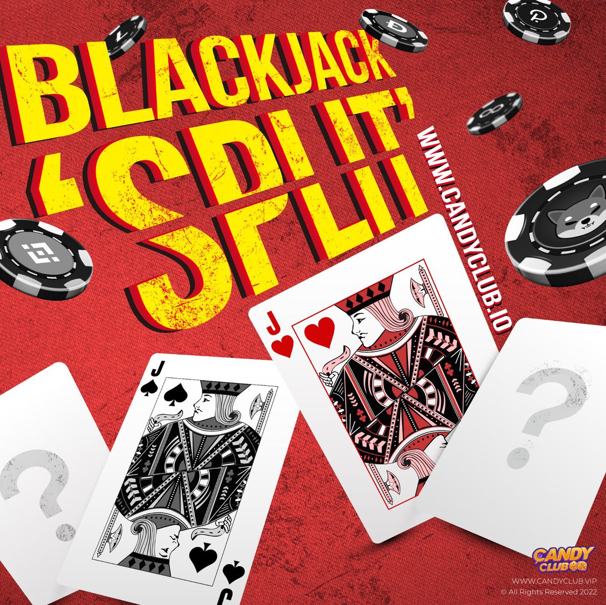 candyclubsocial's tweet photo. Dealt a hand of pairs in blackjack? Split it into two hands! You will need to mirror your initial bet, then the dealer will deal you one additional card for each hand - play on as normal.

Wanna partner up with Candy Club? Visit https://t.co/XCC3jxd8d2!

#ethereum #bsc #defi #nft https://t.co/bJo5a3mVu5
