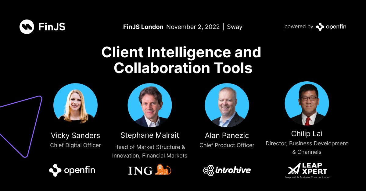 openfintech's tweet photo. TOMORROW: @openfintech Chief Digital Officer, Vicky Sanders takes the #FinJS London stage along with @Introhive and @leapxpert to unpack the latest in client intelligence and collaboration tools. https://t.co/l7wH7aMC3s