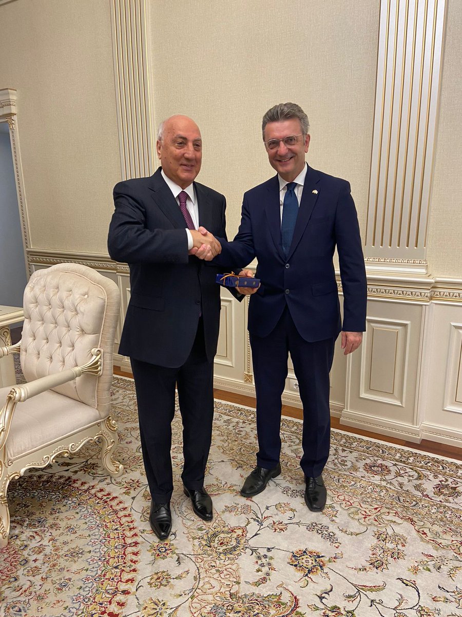 GerAmb_Baku's tweet image. My first visit to #Sumgait, twin city of
@ludwigshafen_de since 45 years. A partnership that has developed into friendship. Thanks to Governor Zakir Farajov for his great hospitality!
