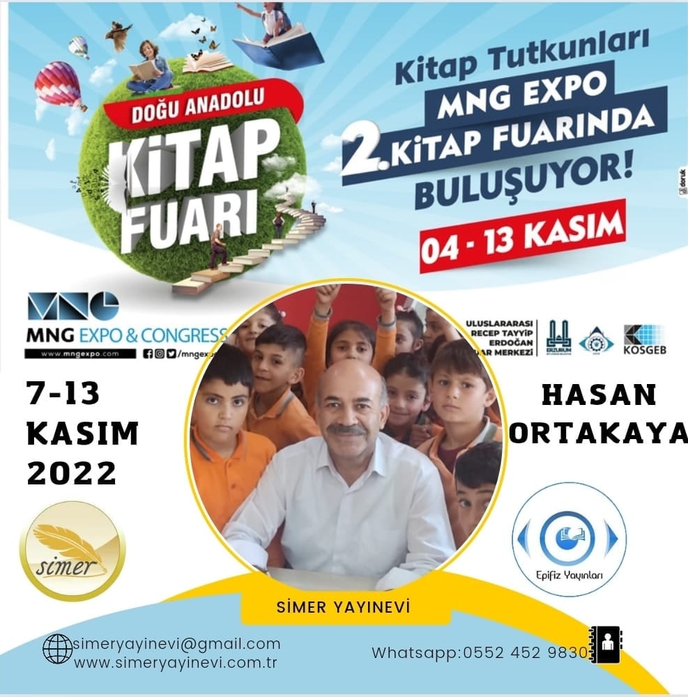 7/13 Kasımda Erzurum @simeryayınevi standındayız. 

#kitap #yenikitap #oku #okur #hasanortakaya #fuar #kitapfuarı #kitapçı #kitaplar #çocukkitabı #gelişim #çocukgelişimi #sahaf #yayınevi #meb #kütüphane #kültürbakanlığı #diyanet #erciş #van #yazar #hsnrtky #tc #kültür