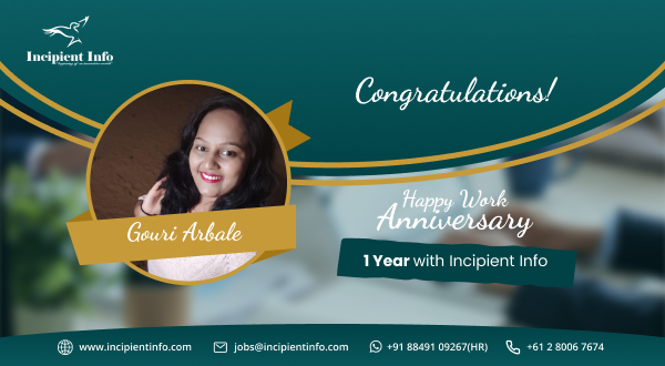 IncipientInfo's tweet photo. Your #work ethics are commendable, and so are you as an inspiring individual. We are glad to have you amongst us. #Kudos to your incredible year of work!
#happyworkanniversary #lifeatIncipient #balanceforall #dedicatedtoinnovation #teamwork #dedication #employee #celebration https://t.co/Y5Uz3MLSKQ