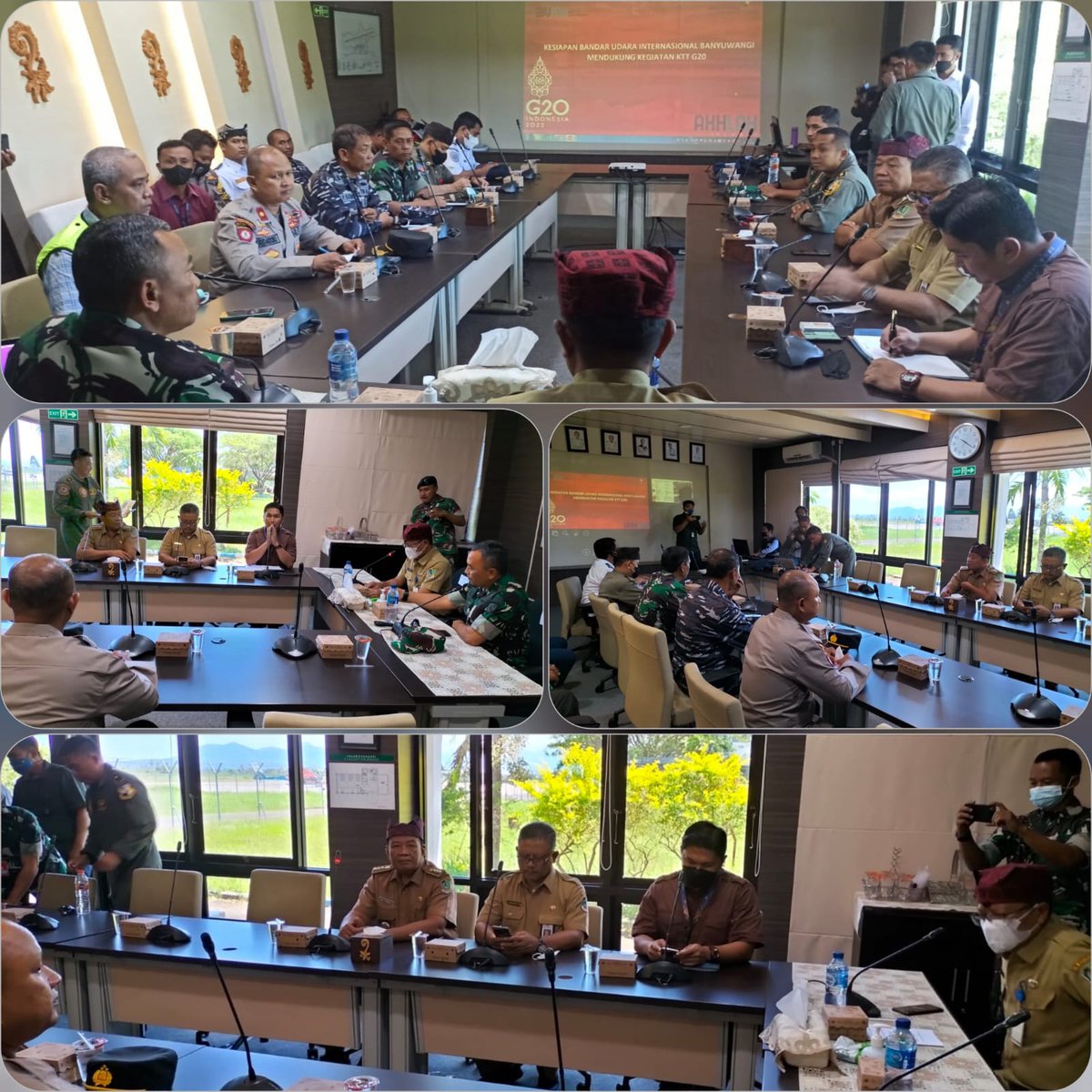 Mendampingi Bapak Asisten II, Ka Kesbangpol, dan Kasatpol PP Kab. Banyuwangi di Acara Monev Persiapan G20 oleh Pejabat TNI AU di Bandara Internasional Banyuwangi