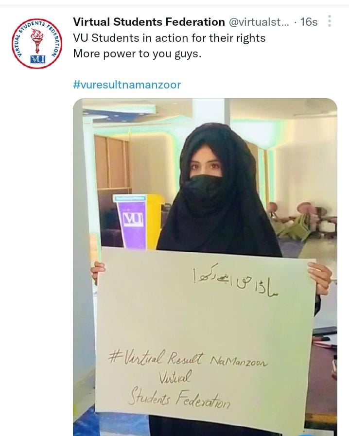 Fizahahah_2244's tweet photo. students if you'll become tired, then who will ask for justice? who will stand for your right? keep your spirits high and stay united in this time of need.
we boycott course selection #BoycottCourseSlection
we reject vu result #vuresultnamanzoor #vuresultnamanzor https://t.co/Aie14U7710