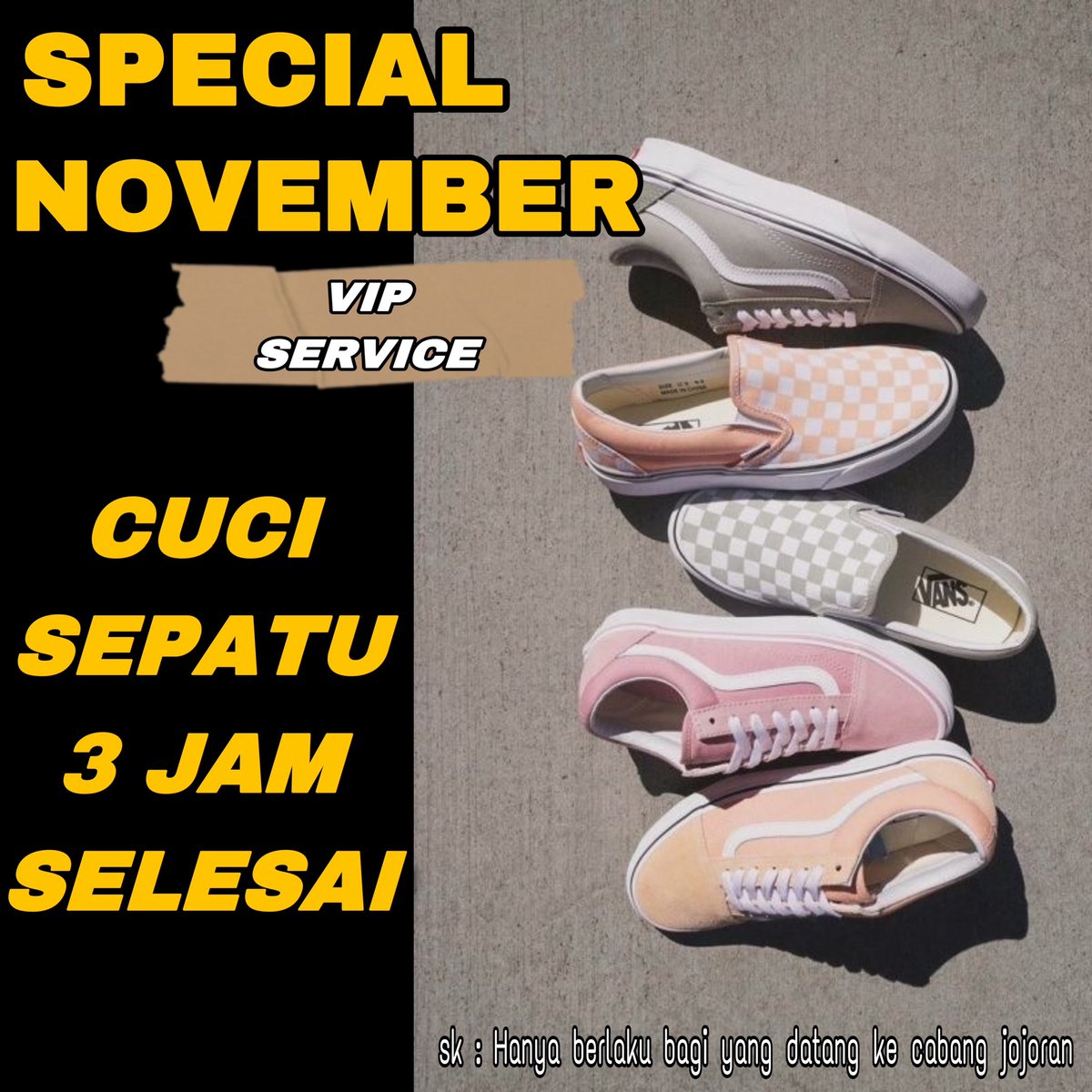 Temen temen yang disurabaya siapa tau lagi butuh cuci sepatu , ada promo buat kalian nih 😘 3 pasang sepatu 50ribu aja ( Cek ige nya : doctorshoesindonesia )