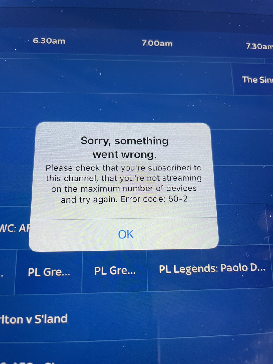 IanSwine's tweet photo. @skytv - multiple error codes. Another customer leaving you. Total waste of a 100 quid a month on some you can’t use https://t.co/zAcRSGaXJb