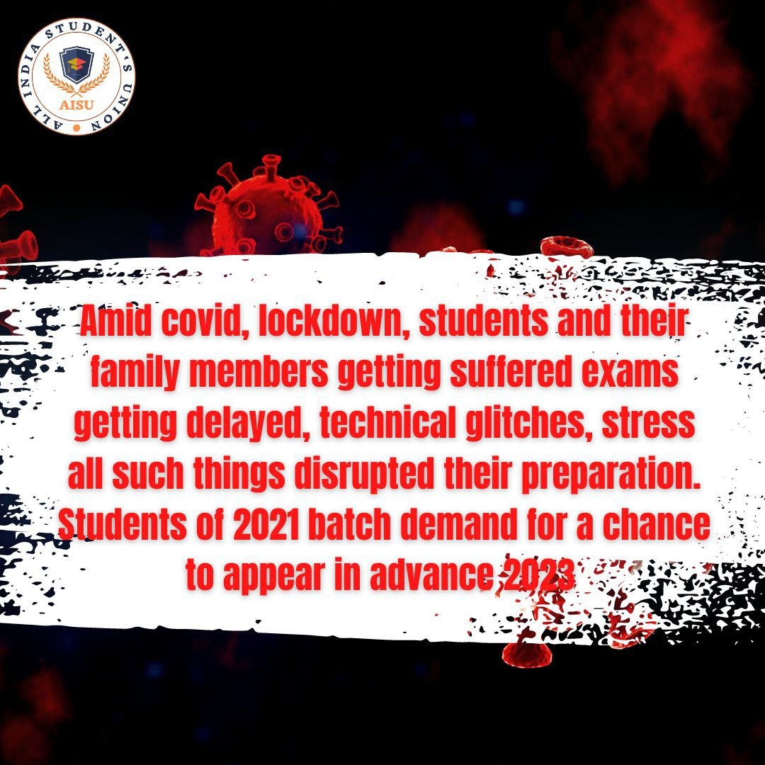DriveVinay's tweet photo. #2021PassoutWantJEEAdv23
As the exam conducting body NTA has been lousy in every aspect in  2 years .announcing dates at very short notices ,delaying results ,unresponsive student support 
and lazy administration .we require a another shot at the exam to get what we deserve. https://t.co/GCxodg7NNS