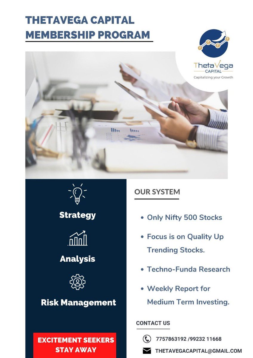 ThetaVegaCap's tweet photo. #ThetaVega
#MemberShip
#PositionalInvesting
#BeWithWinner
#TechnoFunda
#ResearchAnalysis
Kindly DM if you are interested ❤️
@caniravkaria @anand_luhar https://t.co/mQKEkq6NYG