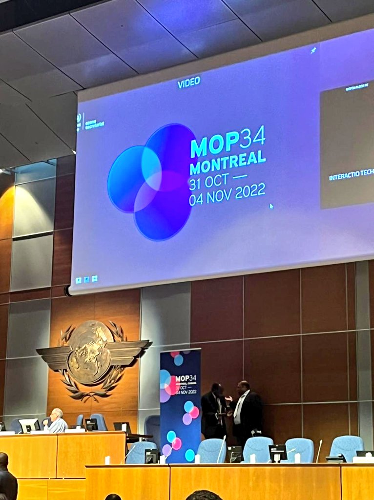 The parties to Montreal protocol are meeting for the 34 session (MOP34), in Canada to discuss a number of critical issues relating to implementation of the protocol raging from technical matters to budgetary issues #MOP34 #OzoneForLife