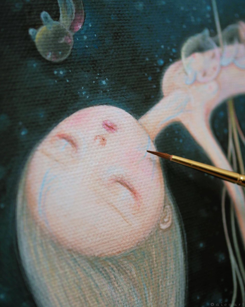 aicaart's tweet photo. “Healing”のディテール　11/27日までNYの@HavenGallery で展示しています。 https://t.co/YabCxVTiR6