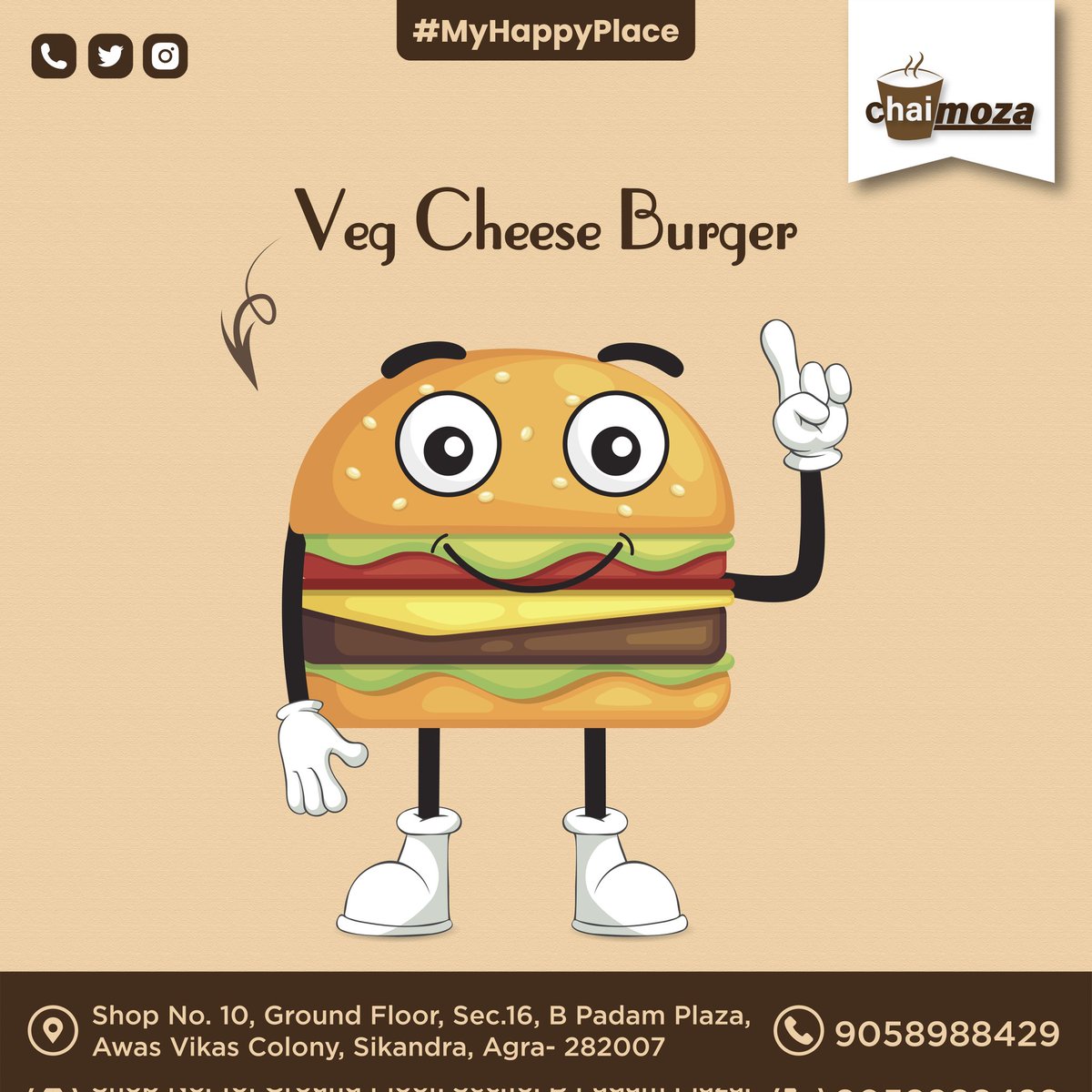 MozaChai's tweet photo. #happyplace
Are You Hungry...??
Don't Wait...
Visit @chai.moza &amp; Make Your day Special With Chaimoza's Veg Cheese Burger 🍔

Follow @chai.moza
.
For Orders 
Call Now: 9058988429
..
#chaimoza #vegcheeseburger #burger #chailovers #foodporn #vegburger #foodpoint #instagramdown https://t.co/oYU7Ri1O5p