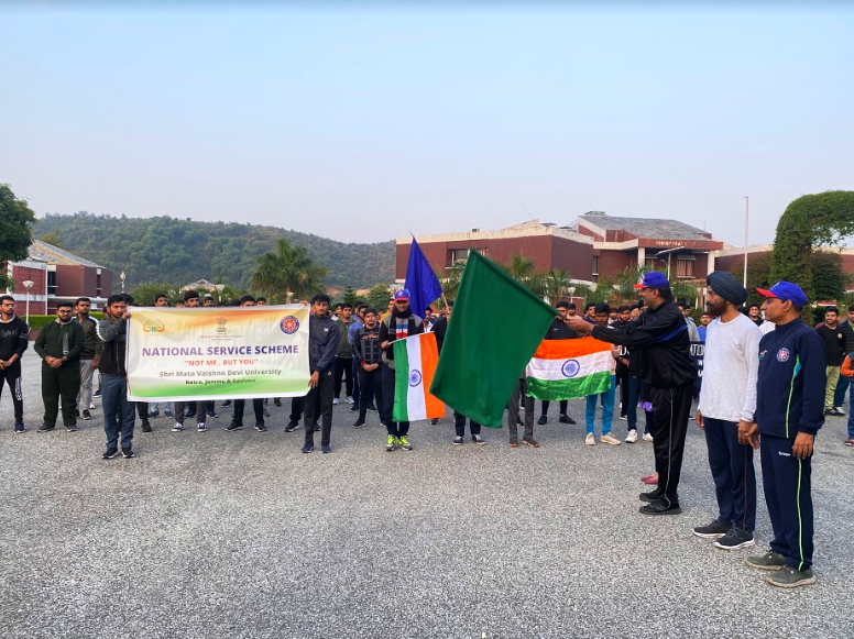 NSSsmvdu's tweet photo. @_NSSIndia @NssrdD
volunteers of Shri Mata Vaishno Devi University, Katra, J&K #unitypledge and #UnityRunWithNSS on the occasion of #RashtriyaEktaDiwas2022 #YuvaBharat
@Hr_Educationjk
@ianuragthakur
@NisithPramanik
@pankajsinghips
@PIB_India
@YASMinistry https://t.co/e3TdrPxSah