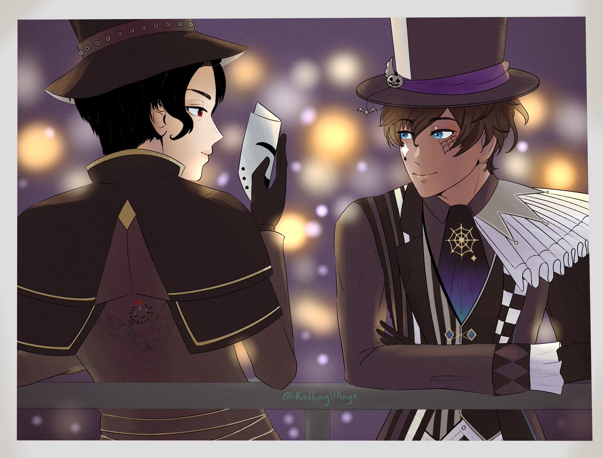Luci and Simeon hanging out after halloween 🎃 
#obeymefanart #Obeymelucifer #obeymesimeon