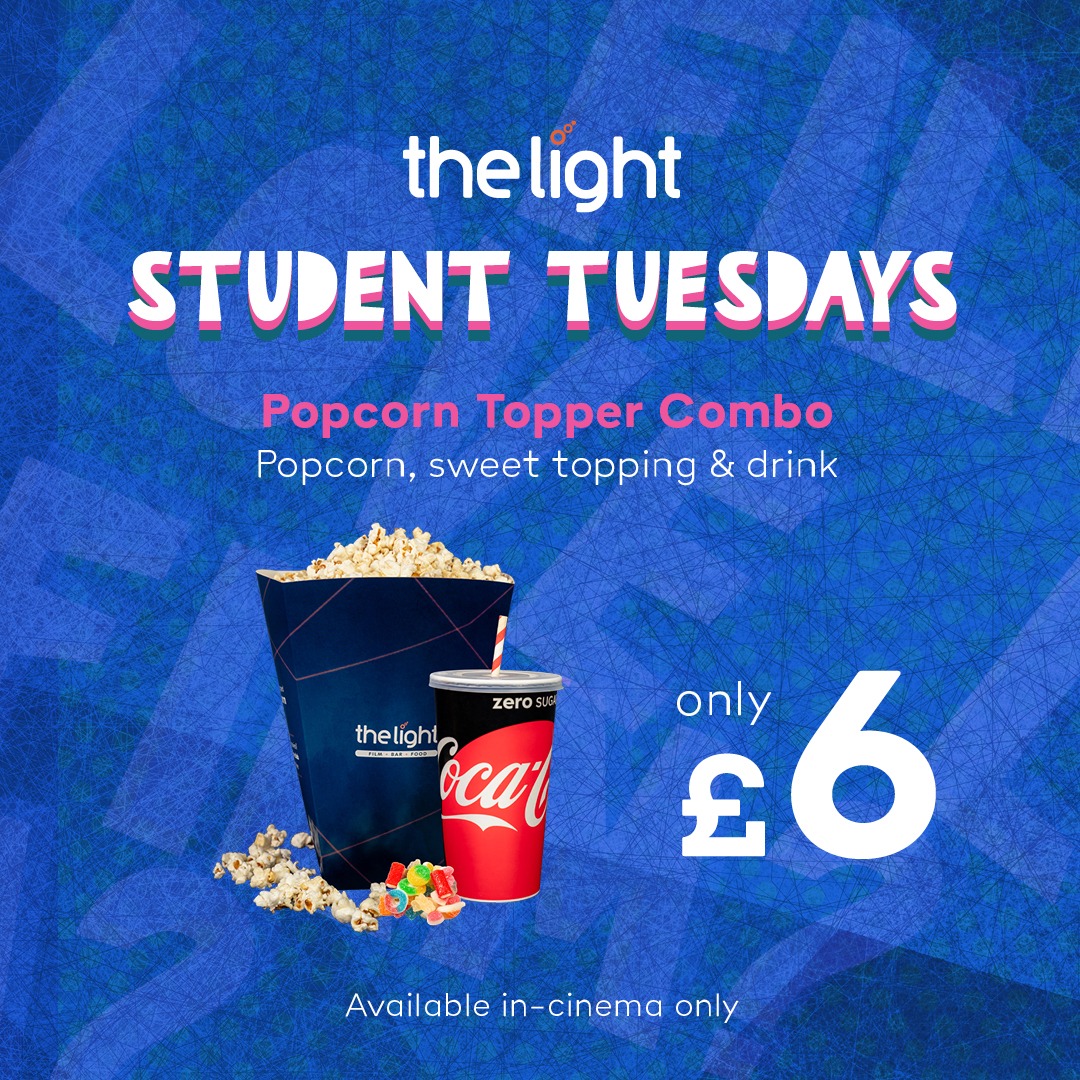 MoorSheffield's tweet photo. Hey Students πββοΈ Don't miss out on STUDENT TUESDAYS at @LightSheffield get a popcorn topper combo for just Β£6! πΏ
#SheffieldStudents #SheffHallam #SheffUni #StudentDiscount #MoorSheffield https://t.co/mqBoZ9GplN
