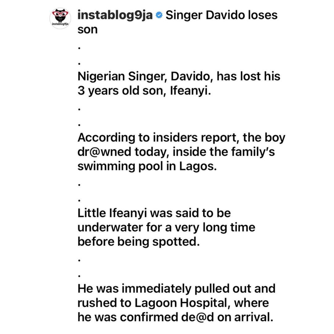instablog9ja's tweet photo. Child Loss: Singer Davido’s foster brother breaks silence https://t.co/eJWBWqzgnr