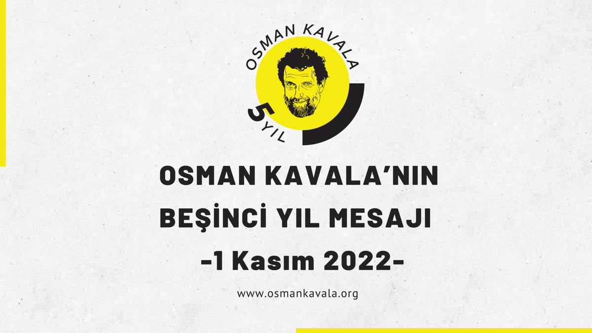 #OsmanKavala'nın tutukluluğunun 5. yılına ilişkin açıklamasını okumak için 👇 osmankavala.org/tr/aciklamalar…