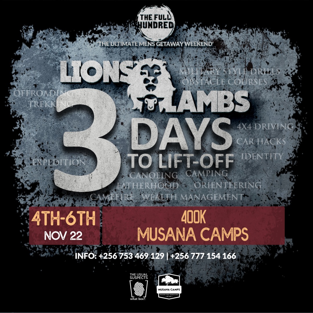 usualsuspectsug's tweet photo. You still have the chance to make what could turn out to be the best decision this year 😏. Sign for #TheFullHundred22 now
#LionsandLambs
#MensWeekend https://t.co/v6QrBtUGkw