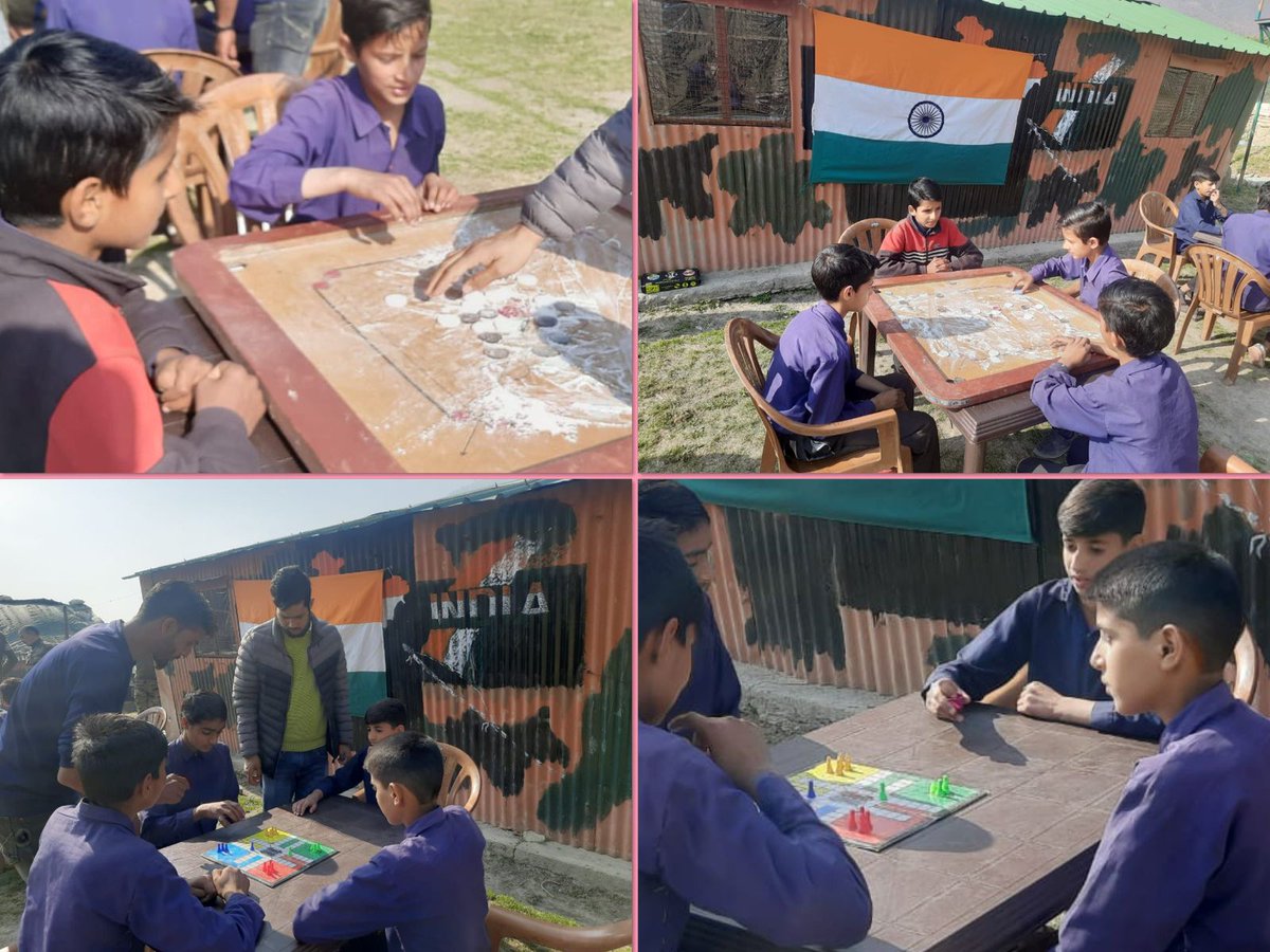 Kashmir Diaries (@toofanibaba1) on Twitter photo Chhatergul Army Camp of Wussan Battalion organised indoor games for children of Govt. Primary School Chhatergul.
<a href="/official_dgar/">The Assam Rifles</a>
<a href="/Mesmer_Manasbal/">Mesmerizing_Manasbal</a>
#kashmirdiaries
#Indoorgames Chhatergul Army Camp of Wussan Battalion organised indoor games for children of Govt. Primary School Chhatergul.
<a href="/official_dgar/">The Assam Rifles</a>
<a href="/Mesmer_Manasbal/">Mesmerizing_Manasbal</a>
#kashmirdiaries
#Indoorgames