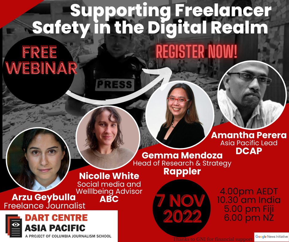 Event next week on improving freelancer digital safety, for anyone interested #journalism zoom.us/webinar/regist…