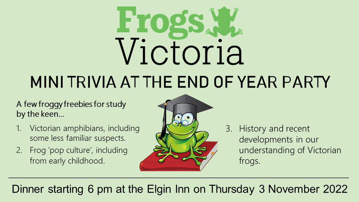 FrogsVic's tweet photo. Two more sleeps until #frogsvic trivia and games night to celebrate last event of the year! Hop to it! #frogtrivia #frogevent #frogsvictoria #frogsvicparty https://t.co/VCkGd1GROs