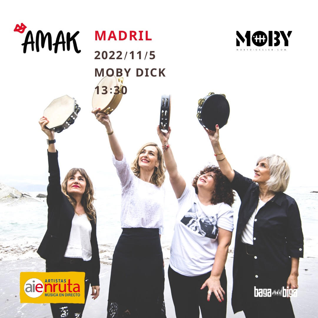 BagaBigaeus's tweet photo. ❤️ @AMAKtaldea  ❤️
▪️Larunbata || Sabado
📌 Madrid (Sala Mobydick)
⏰ 13:30
🎟 Sarrerak-Entradas: https://t.co/zlomdBejLF
#musika #musica #kontzertua #concierto #amak #madrid #mobydick #bagabiga @aieartistas  @EuskalEtxeaMadr @ConciertosenMad @MobyDickClub https://t.co/Ge2a89Hhe4