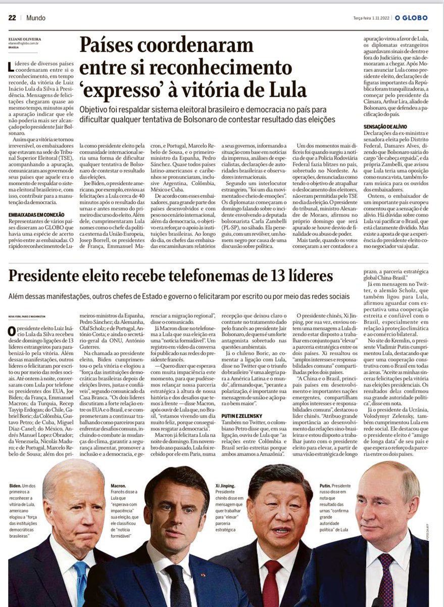 Agora, sim, teremos um Presidente de prestígio internacional ! Vamos nos livrar desse Capitão Gancho e sua horda de ajudantes desordeiros e despreparados. Afinal, vamos parar de passar vergonha fora do Brasil . Ufa !