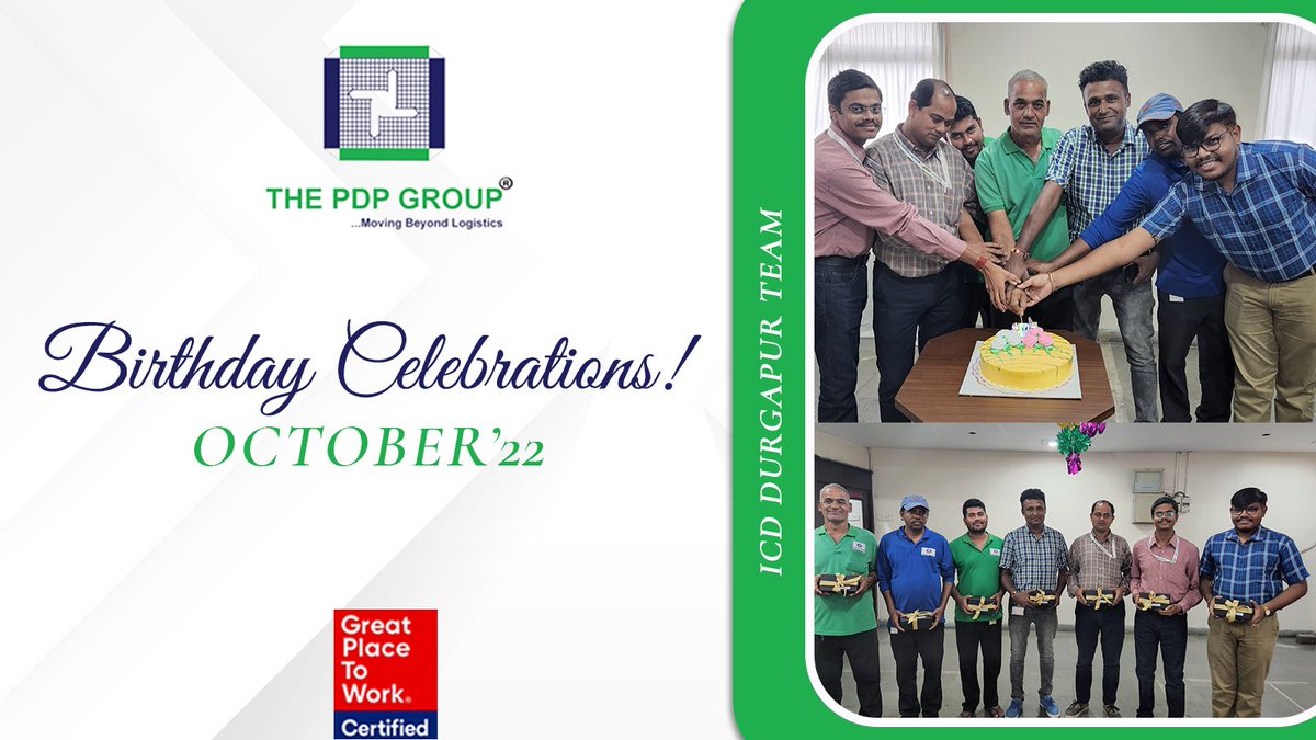 ThePDPGroup's tweet photo. #HappyBirthday to all our October born employees!
#lifeatpdp #birthdaycelebration #officebirthdays #GreatPlaceToWork https://t.co/ZeEI1u4H2V