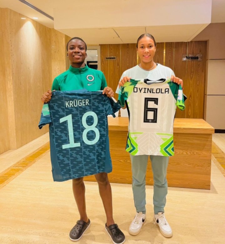 🇳🇬🇳🇬🇳🇬🇳🇬❤️❤️🇳🇬🇳🇬🇩🇪🇩🇪🇩🇪🇩🇪🇳🇬🇳🇬❤️❤️🇩🇪🇩🇪🇩🇪🇳🇬❤️❤️🇳🇬🇳🇬🇳🇬❤️❤️🇩🇪🇩🇪🇩🇪

Football ⚽ Is Love 💕😘 And It Conquers All. Swapped My Jersey With German 🇩🇪 Forward Melina Kruger. It Was A Wonderful Experience For Me And My Teammates. Thank You All❤️❤️

#SoarFlamingos
#U17WWC
#OlamideOyinlola4