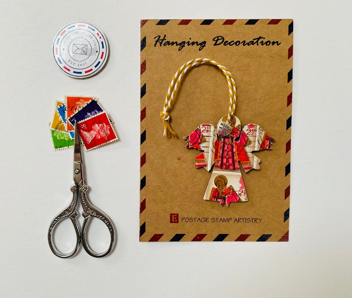 pstampartistry's tweet photo. Excited to share this item from my #etsy shop: Pick Your Angel Christmas Tree Decoration/Postage Stamp Hanging Decoration/Handmade/Vintage Postage Stamps https://t.co/NuerL0lwYo
#earlybiz #mhhsbd #craftbizparty #christmasdecorations #xmasdec #postagestamps #christmastree #dec https://t.co/9GfplyYDyk