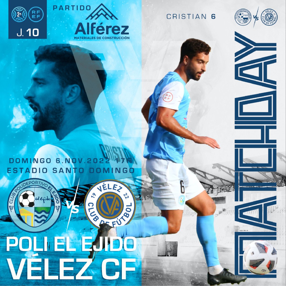 🔵PARTIDO HERMANOS ALFÉREZ🔵 Hagamos de nuestro estadio un fortín afición #MuchoPoli💪🏼💙 📅 6 Noviembre ⏲ 17h 🆚 @VELEZCFoficial 🏟 Municipal S. Domingo Venta anticipada de entradas on-line 12€ (Tribuna) 🔗…bdeportivoelejido.compralaentrada.com/eventos/ 📻 @RadioWebCelest1