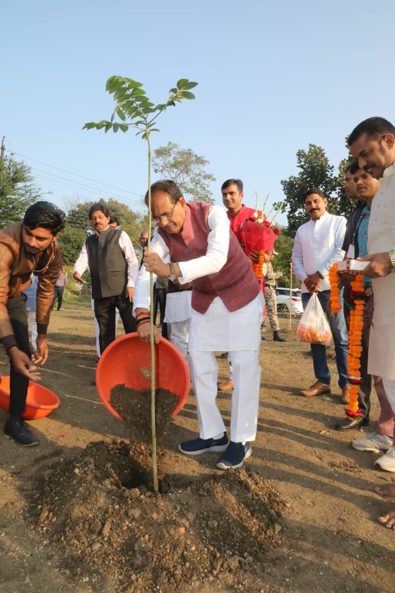 OfficeofSSC's tweet photo. मुख्यमंत्री श्री @ChouhanShivraj जी ने आज स्मार्ट सिटी उद्यान में नवअरूणोदय सामाजिक एवं सांस्कृतिक समिति के सदस्यों, जिला पंचायत सीहोर के अध्यक्ष श्री गोपाल सिंह इंजीनियर और पत्रकार श्री आकर्ष शर्मा के साथ आंवला, शहतूत और पिथोरिया के पौधे लगाए। #OnePlantADay https://t.co/pGCrhwXCBy