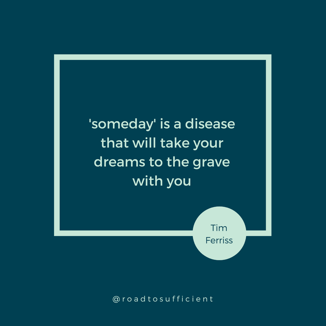 suffunds's tweet photo. Who's guilty? 
"Someday" "soon" "I want to" - There are a bunch of ways we say the same thing. You just need to S T A R T 🏁
#starttoday #dreambig #getstarted #definingsufficient #motivation https://t.co/zrqjwAFAtS