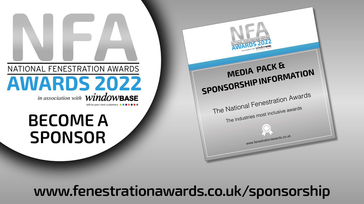 Without sponsorship, the NFAs wouldn't be possible. We pride ourselves on being the most open, most inclusive and the fairest industry awards. Find out how you can sponsor the National Fenestration Awards here! fenestrationawards.co.uk/sponsorship/ #NFA22 #mostinclusiveawards