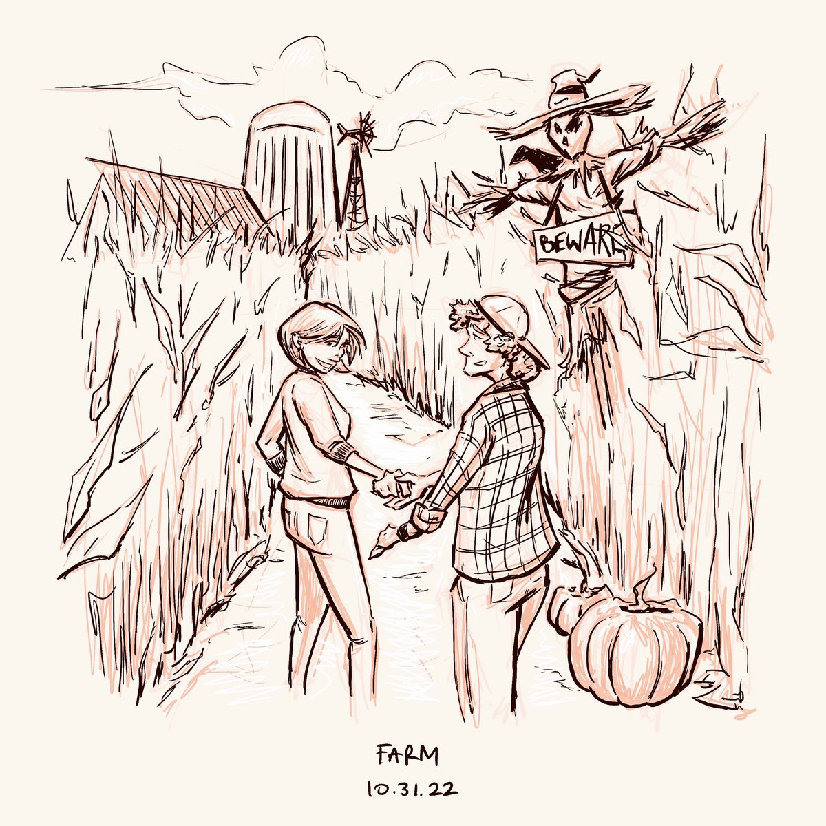 KarlaMarie67's tweet photo. Just hold my hand #inktober #farm #wlw #queer #cornmaze https://t.co/wfdT5zxBvu