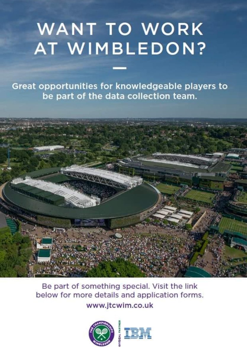 JessicaWeeksUK's tweet image. Applications are now open for #Wimbledon2023
#DataEntry #TVgraphics #IBM #Wimbledon #jobsinsport 
jtcwim.co.uk