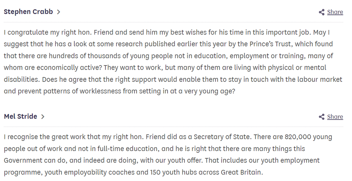 LearnWorkUK's tweet photo. In @DWPgovuk PQs @SCrabbPembs ref's @PrincesTrust &amp; @LearnWorkUK report #PowerOfPotential finding #mentalhealth conditions are locking young people out of job market 
📖https://t.co/KqapKhCYss. 

SoS @MelJStride outlined Government's youth offer, targeted to help. Hansard👇#NEET https://t.co/lhRZv8AUiu